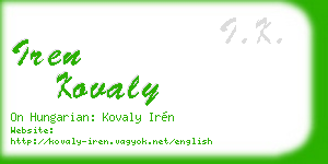 iren kovaly business card